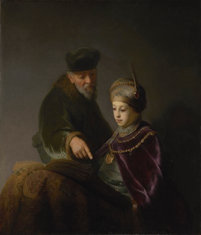 A Young Scholar and His Tutor by Workshop of Rembrandt
